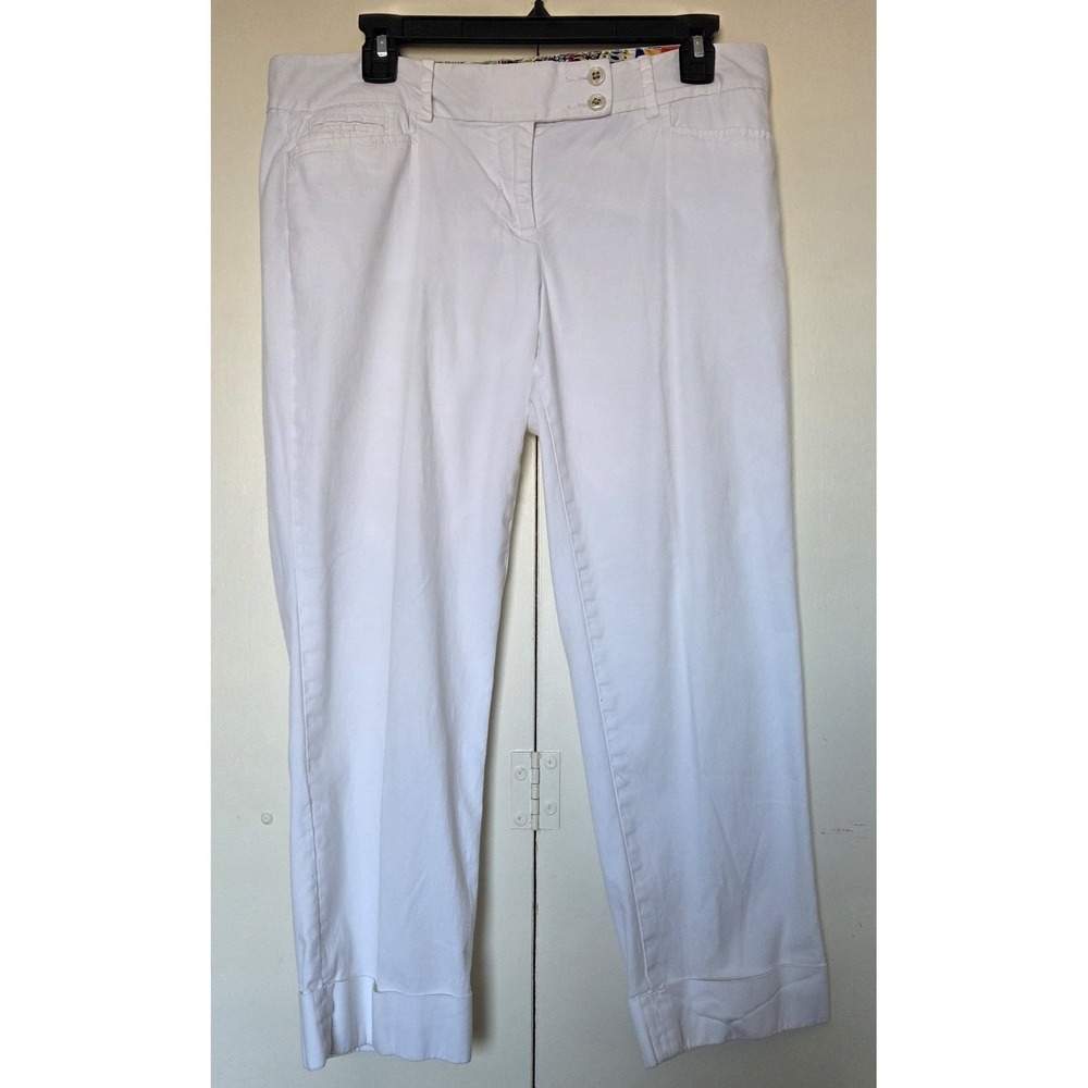 TOMMY HILFIGER Women's White "Reade" Capri Pants Size 10 ~Excellent Condition